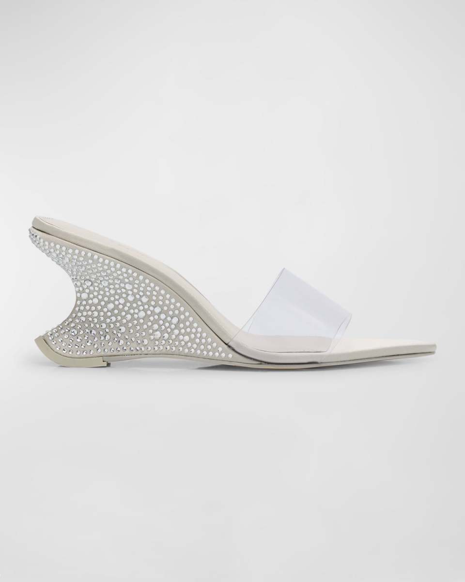 Isabella Vinyl Wedge Slide Sandals